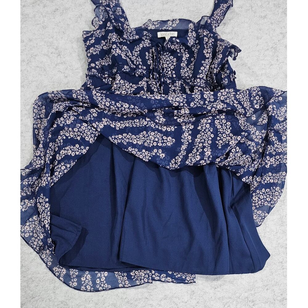 Patrons of Peace Mini Dress, Floral Ruffled Sleeveless Summer Vacation Sz M New - Picture 4 of 12